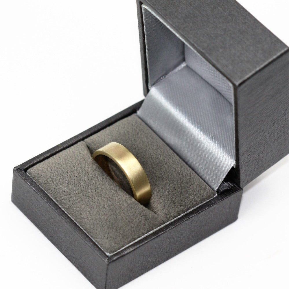 handmade designer gold wide brushed ring band