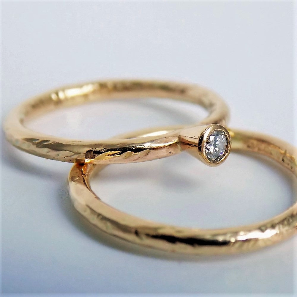 Diamond tool marked unusual engagement ring band