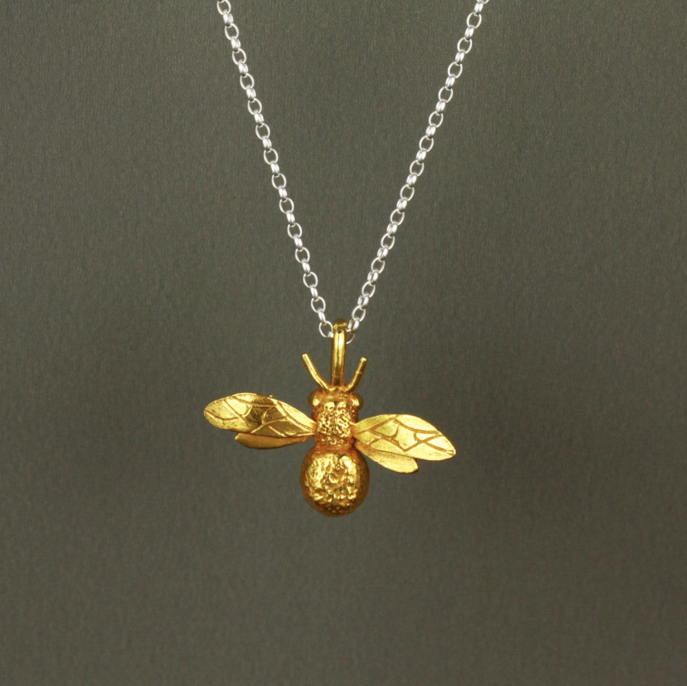 handmade bee necklace