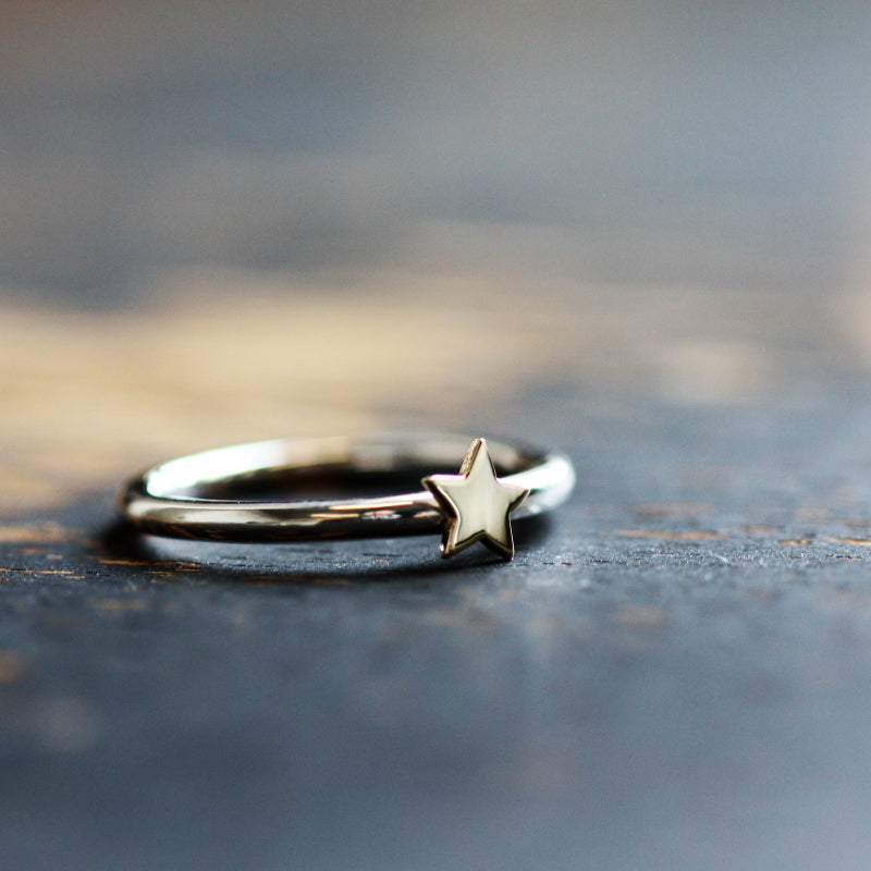 Luna Gold Star Stacking Ring