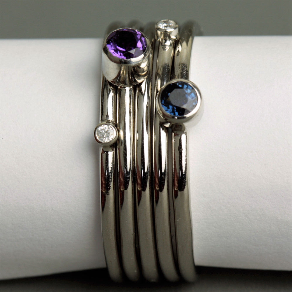 Luxury Platinum Stacking Rings