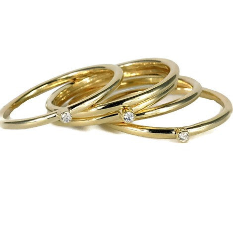 Diamond Dew Drop Stacking Rings