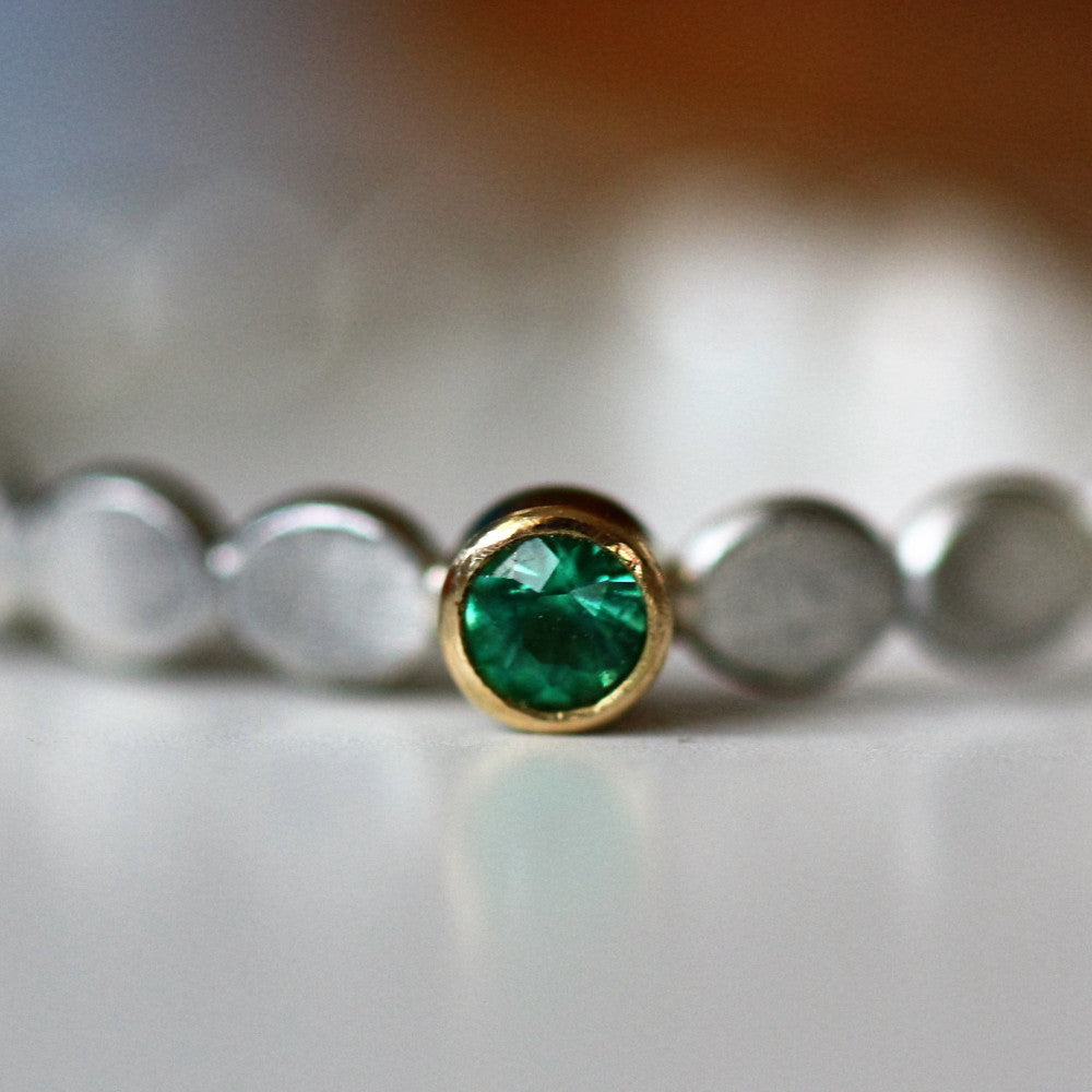 Tsavsorite garnet January birthstone dainty stacking ring