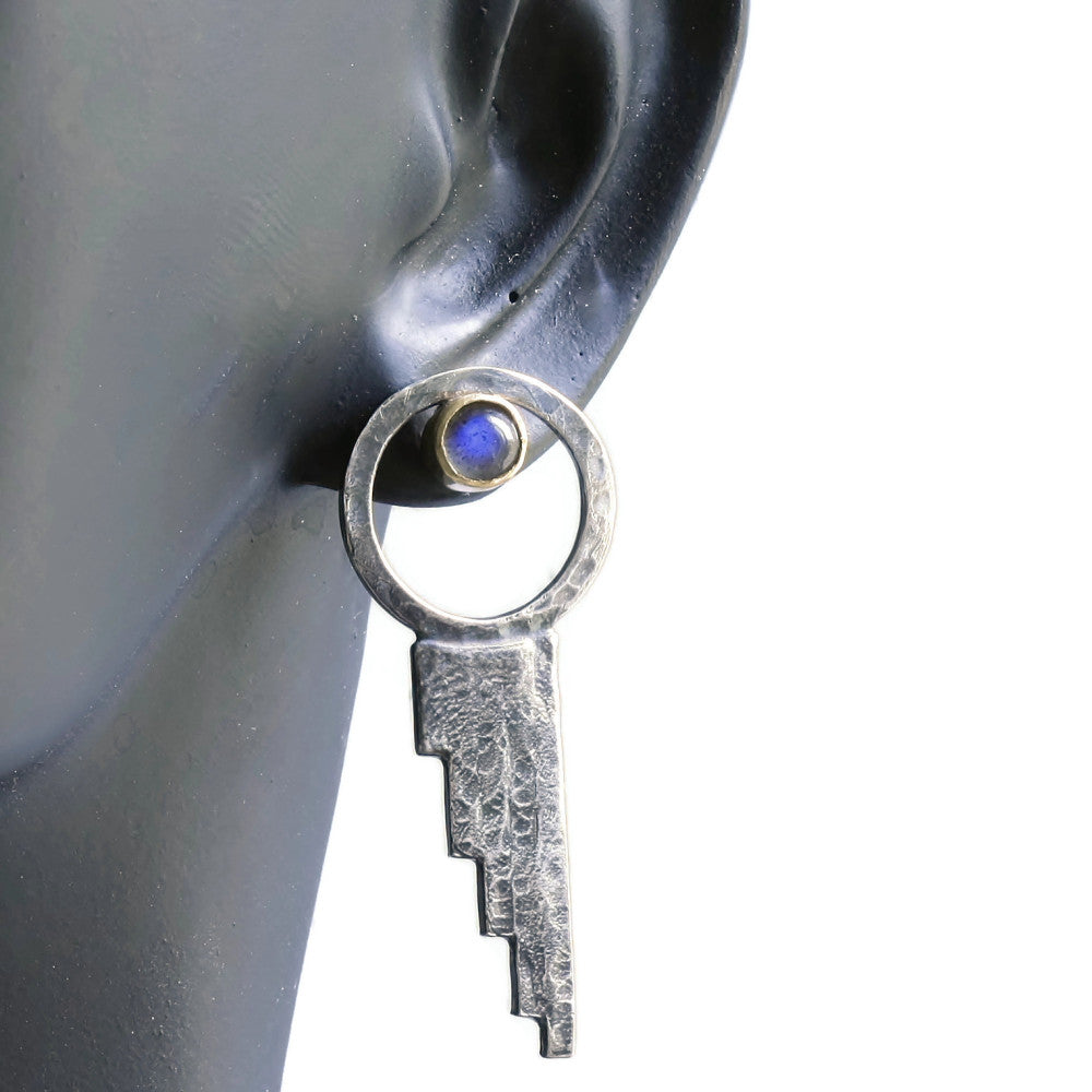 Magical Labradorite handmade blossom waterfall earrings