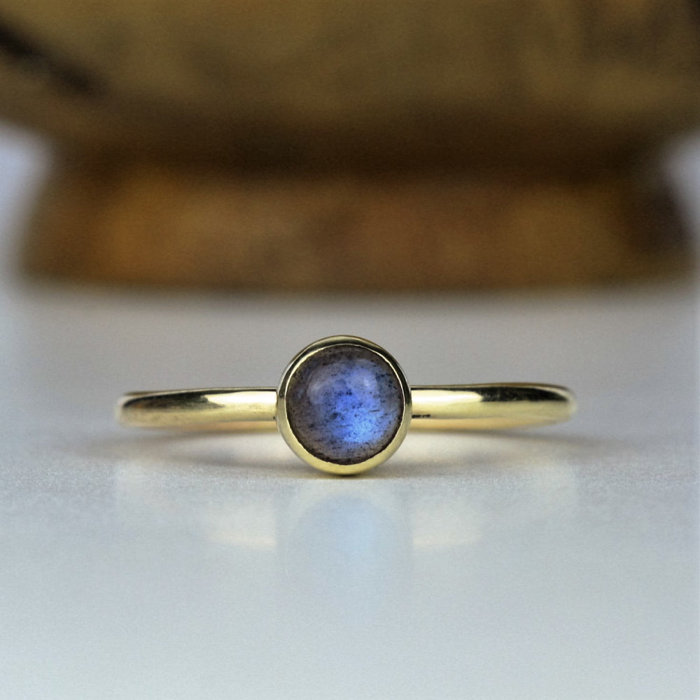 Labradorite Stacking Ring Solid Gold Textured Moon Labradorite & Diamond Stacking Rings - Loved ...
