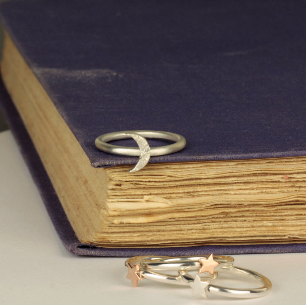sterling silver moon ring
