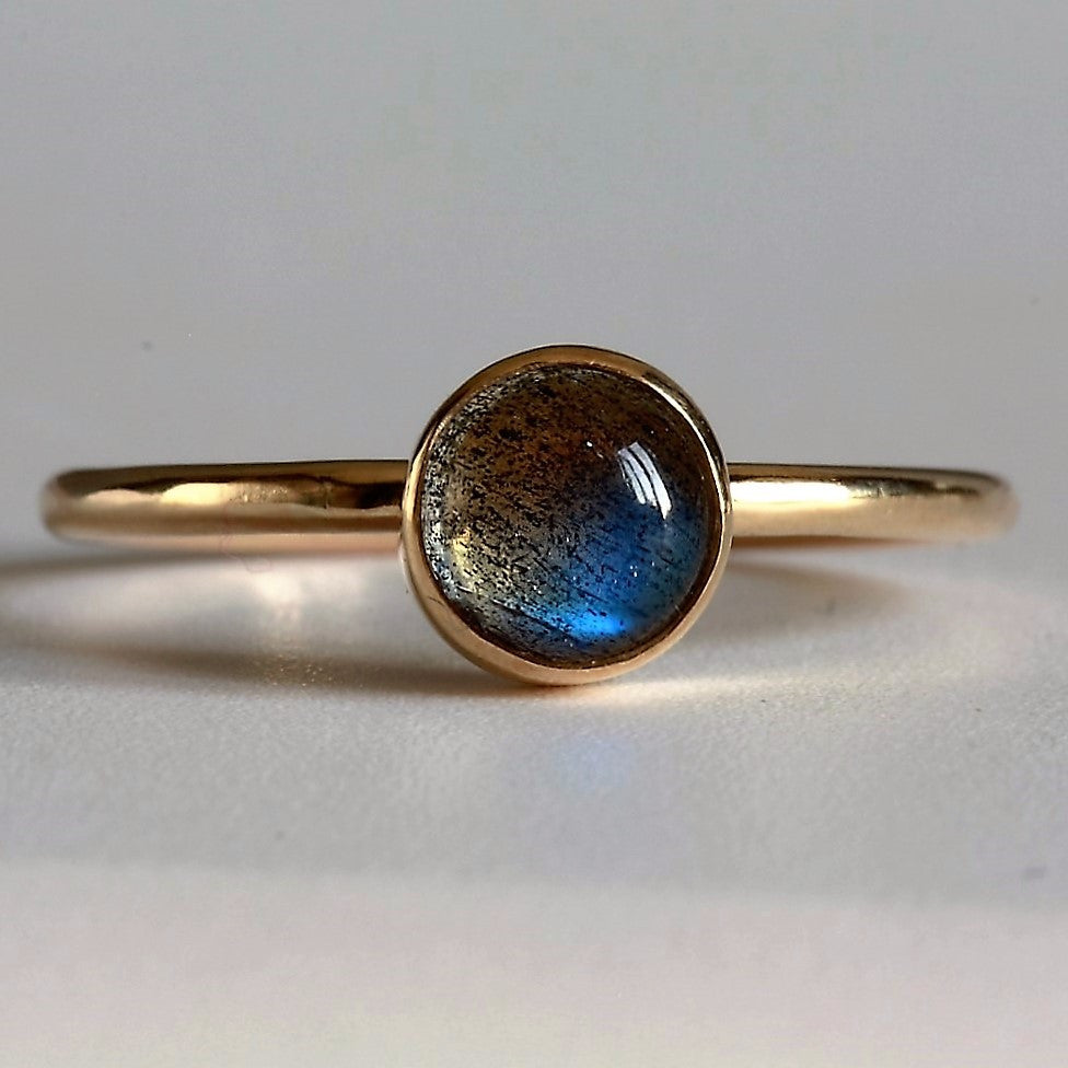 Rose Gold universe labradorite galaxy ring