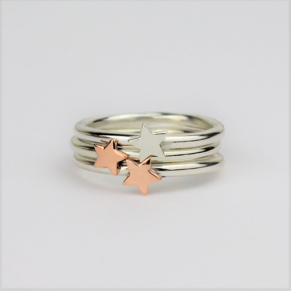Lunar Silver Star Ring - 2mm