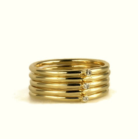 Diamond Dew Drop Stacking Rings