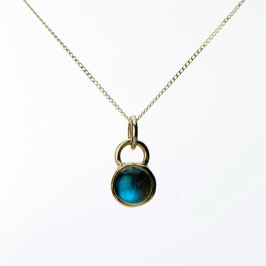 Labradorite universe solid 9ct gold dainty necklace