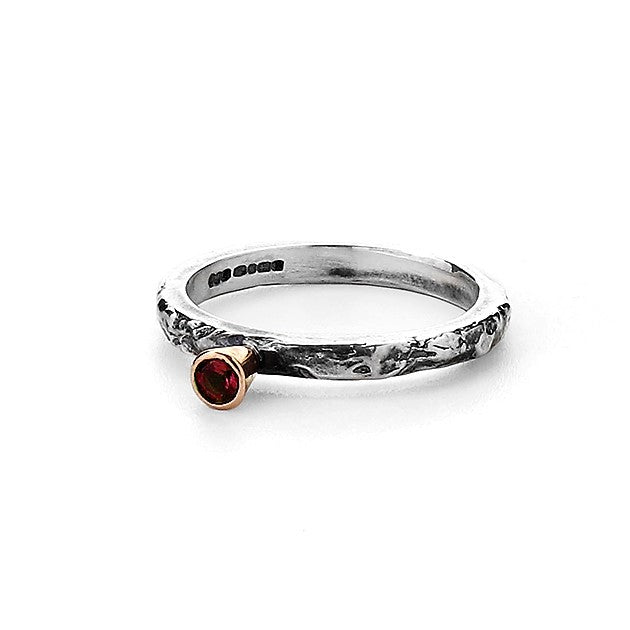 Tourmaline Birthstone Silver Ring Band 
