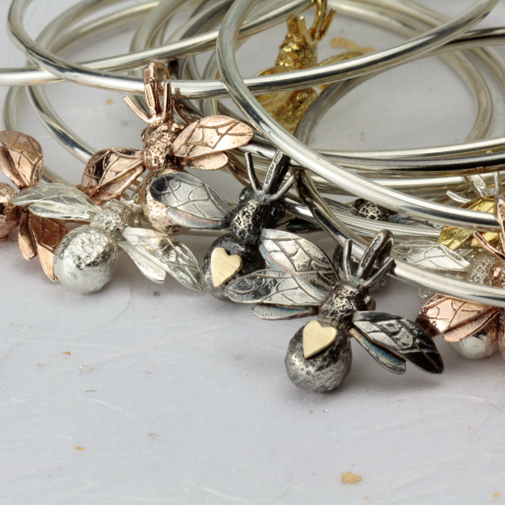 Bumblebee sterling silver handmade bangles