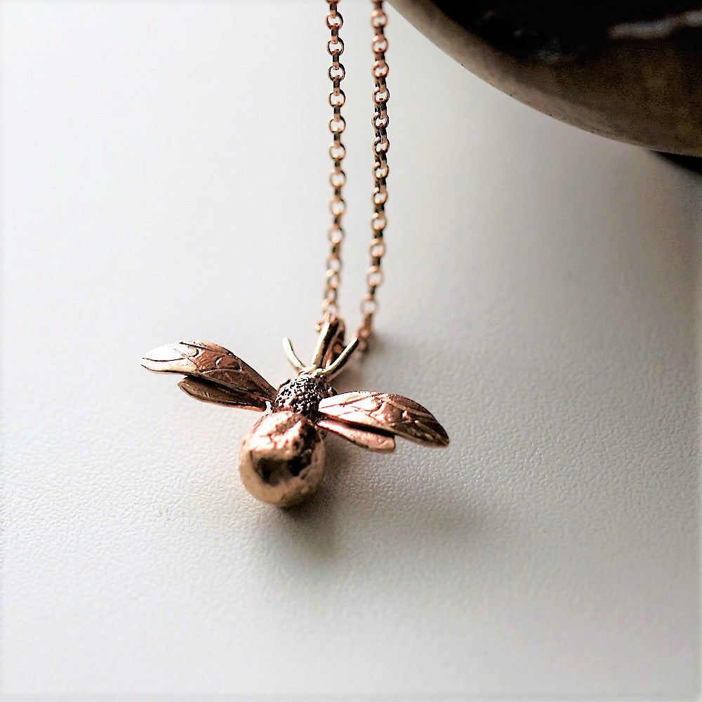 beautiful gold honey bee designer handmade necklace