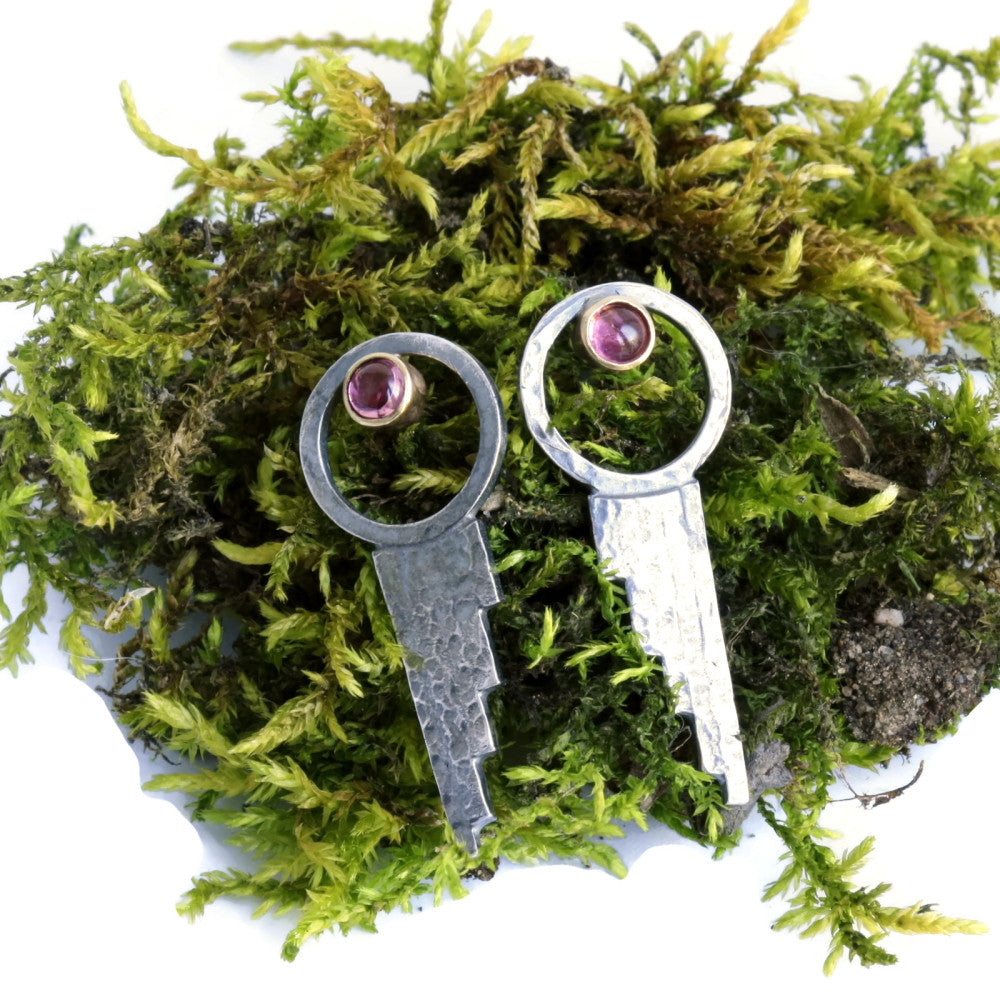 Silver and Gold Amethyst Waterfall blossom Earrings