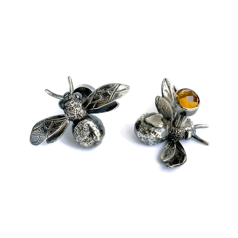unique handmade bee and citrine designer cuff-links