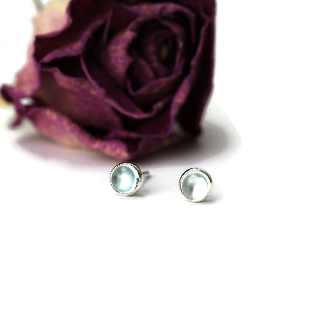 Aquamarine Gypsy Silver Earrrings