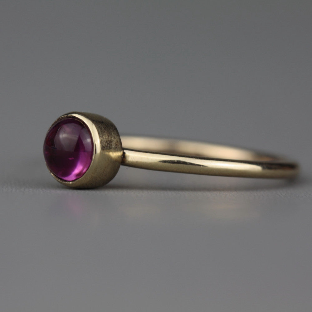 October birthstone Pink Tourmaline 9ct solid gold Wild Flower ring
