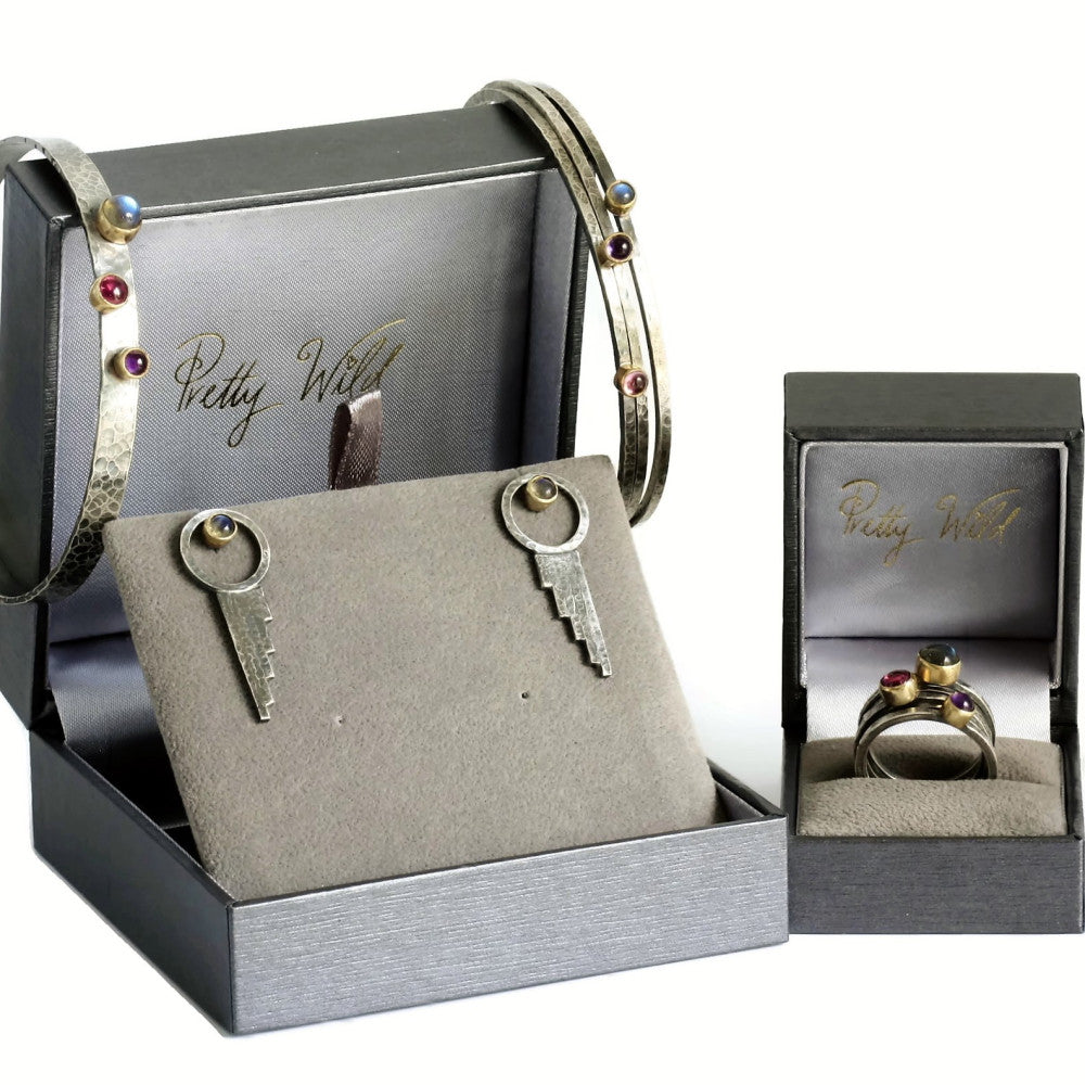 mixed metals blossom handmade silver and gold gemstone jewellery