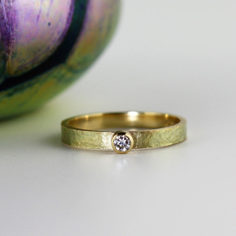 Yellow Gold Organic Diamond Ring