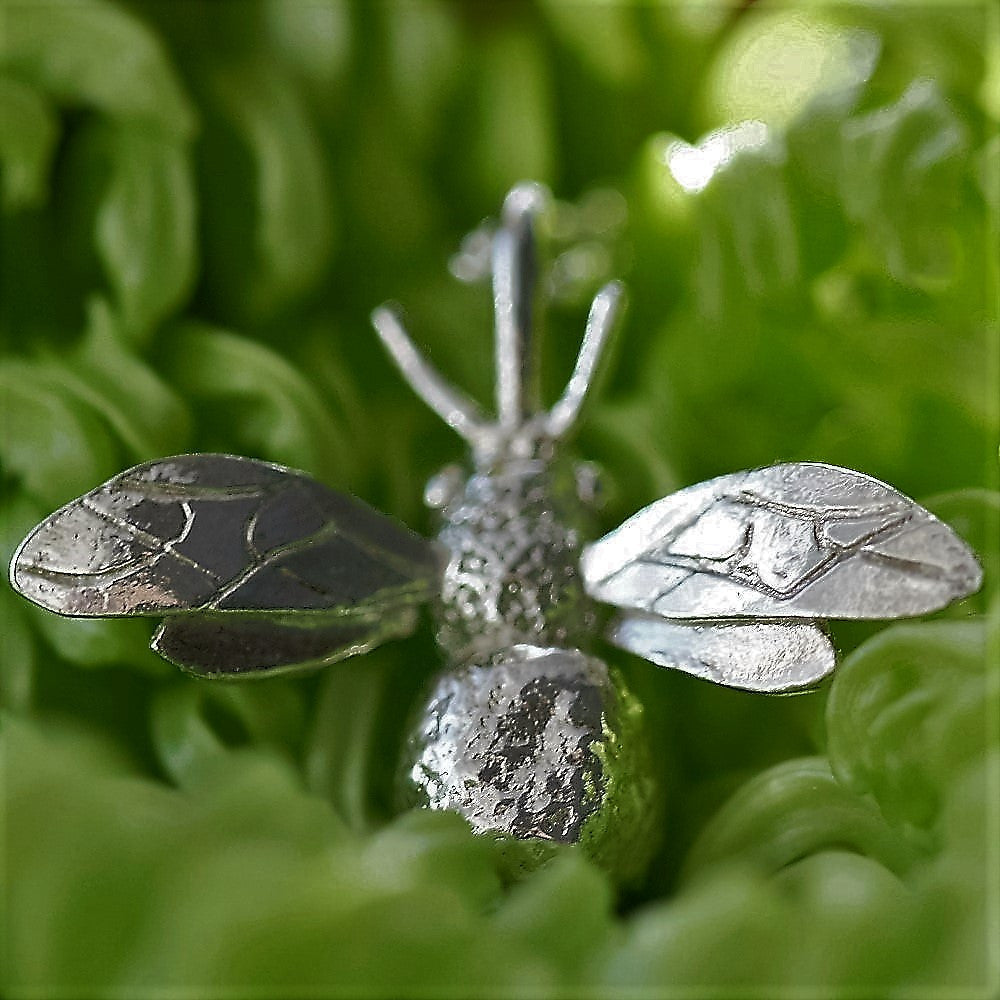 bumble bee totem sterling silver designer necklace