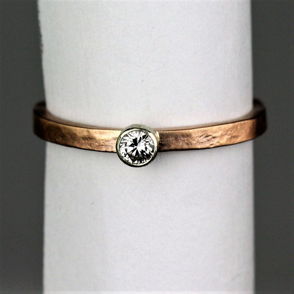 organic texture rose gold diamond ring