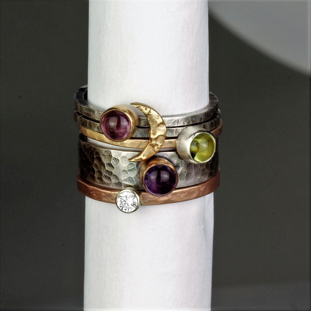 peridot amethyst tourmaline and diamond statement ring
