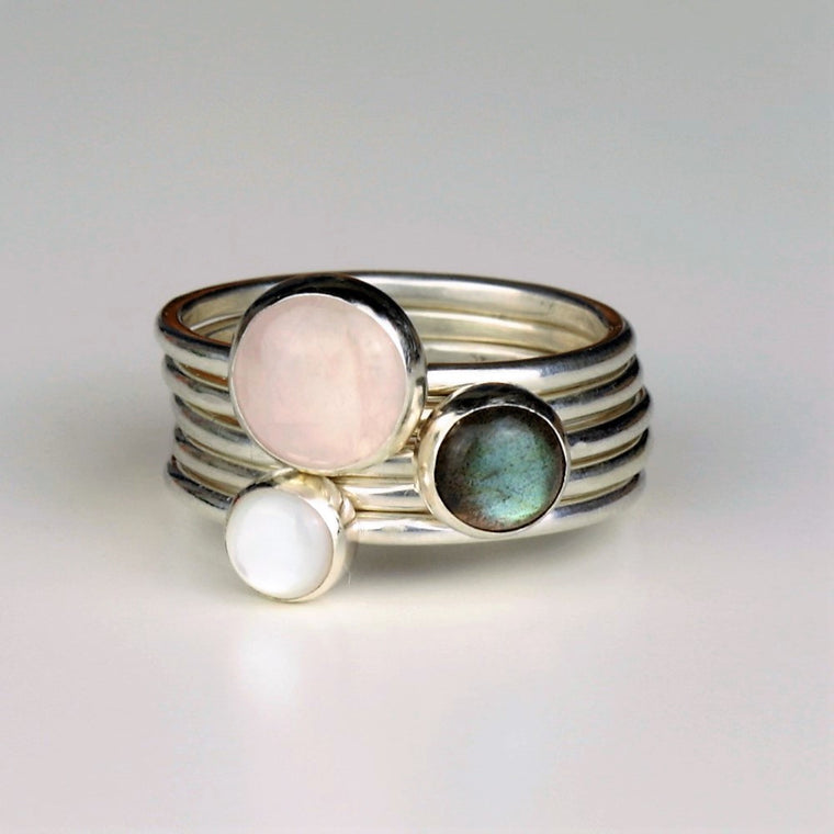 bespoke sterling silver handmade stacking rings