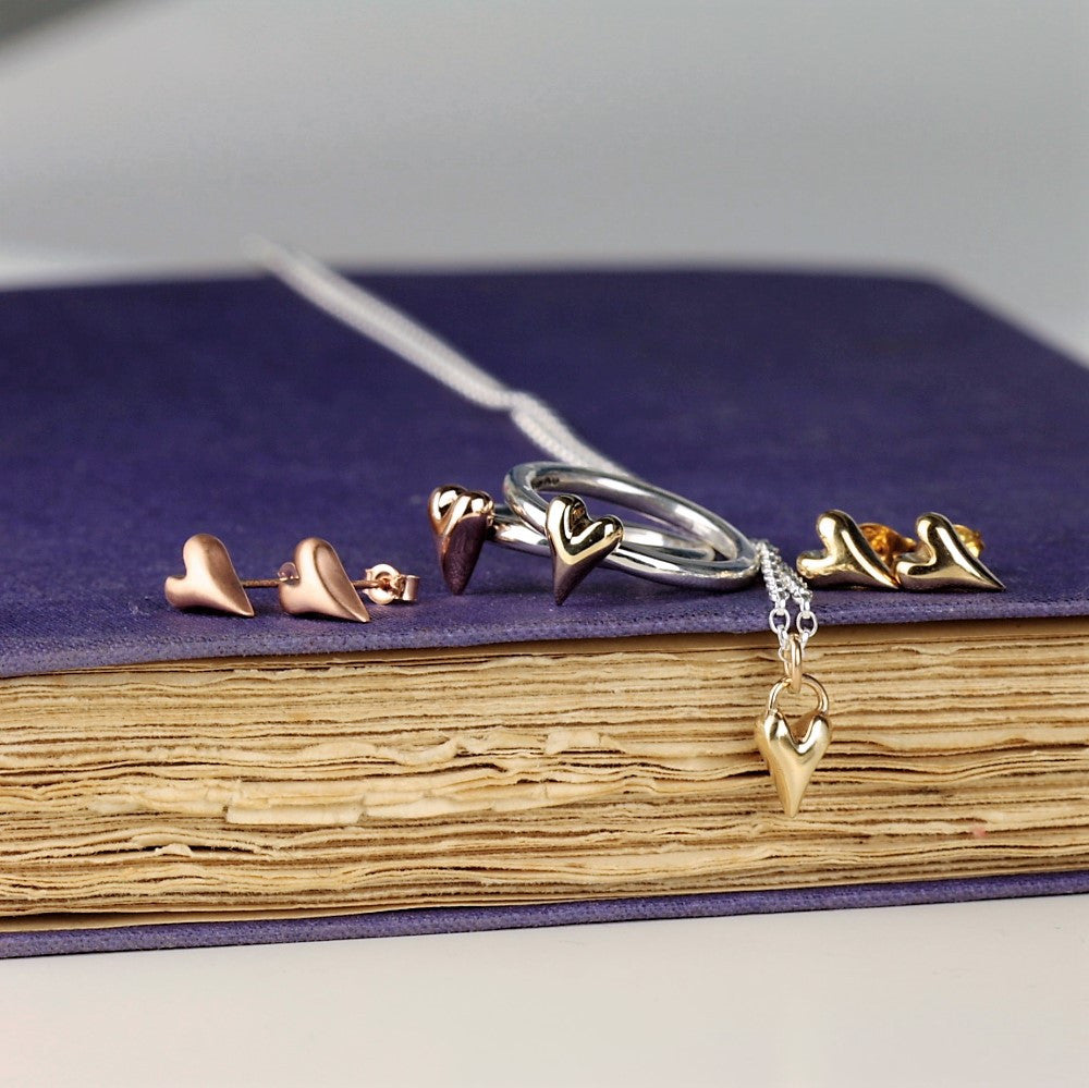 handmade solid gold and silver heart jewellery