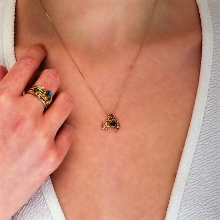 Gold Labradorite stacking rings