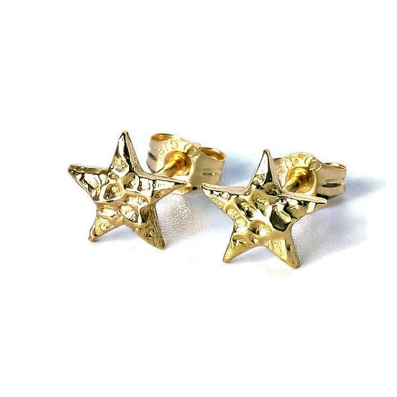 Unusual Gold or Silver Star Studs
