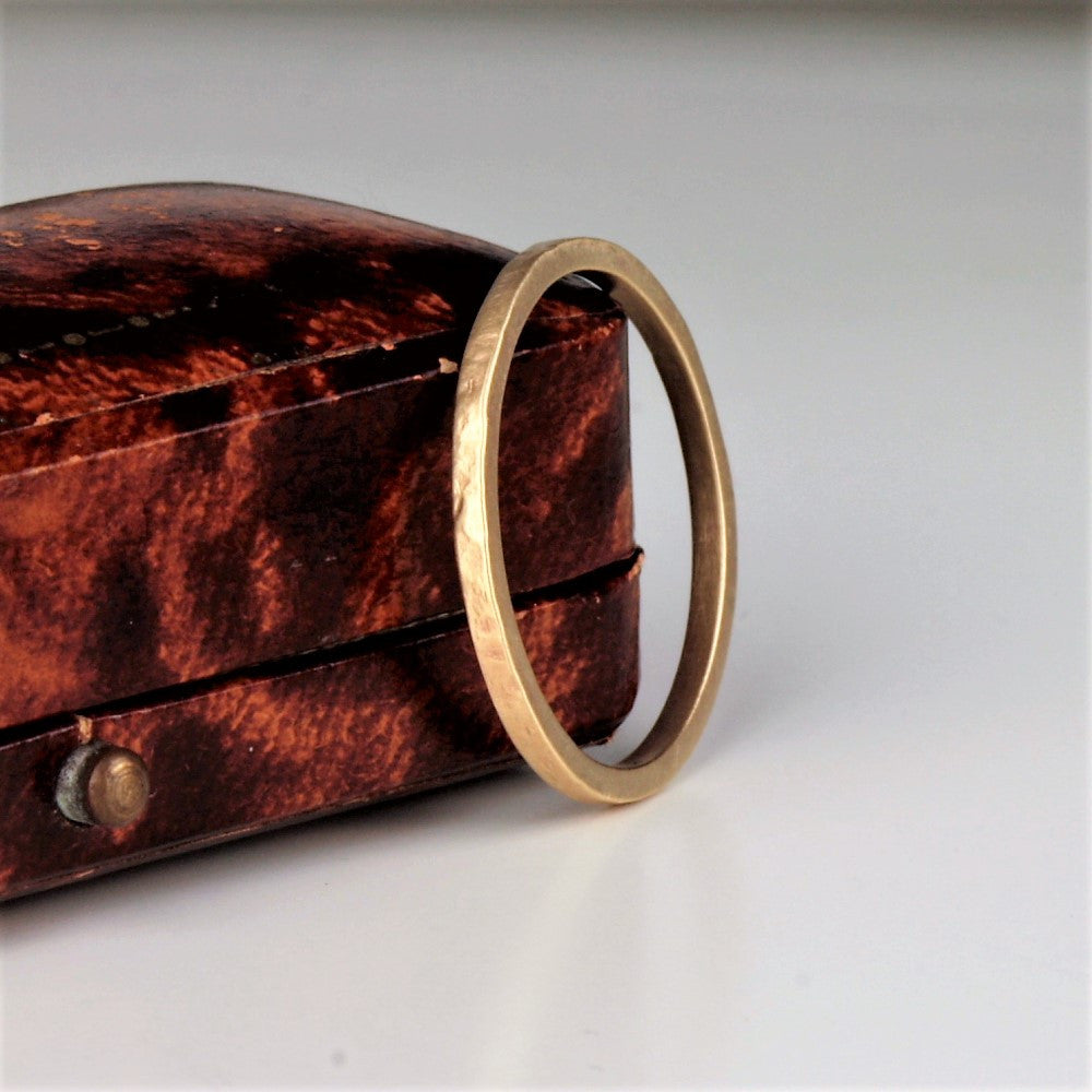 handmade dainty solid gold wedding band