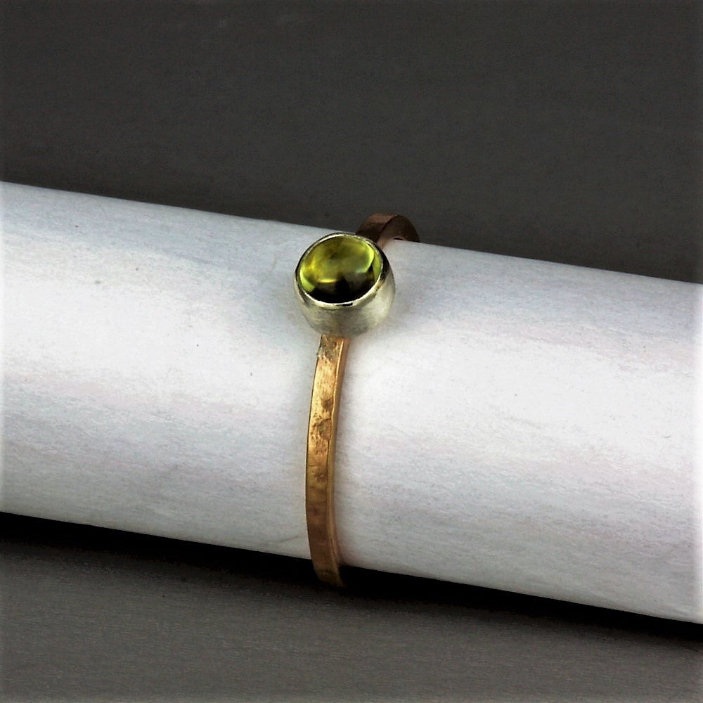 Gold Rustic Birthstone Stackable Ring