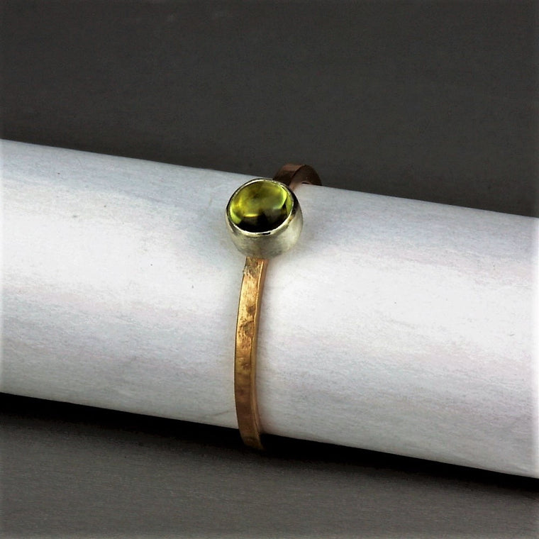 Gold Rustic Birthstone Stackable Ring